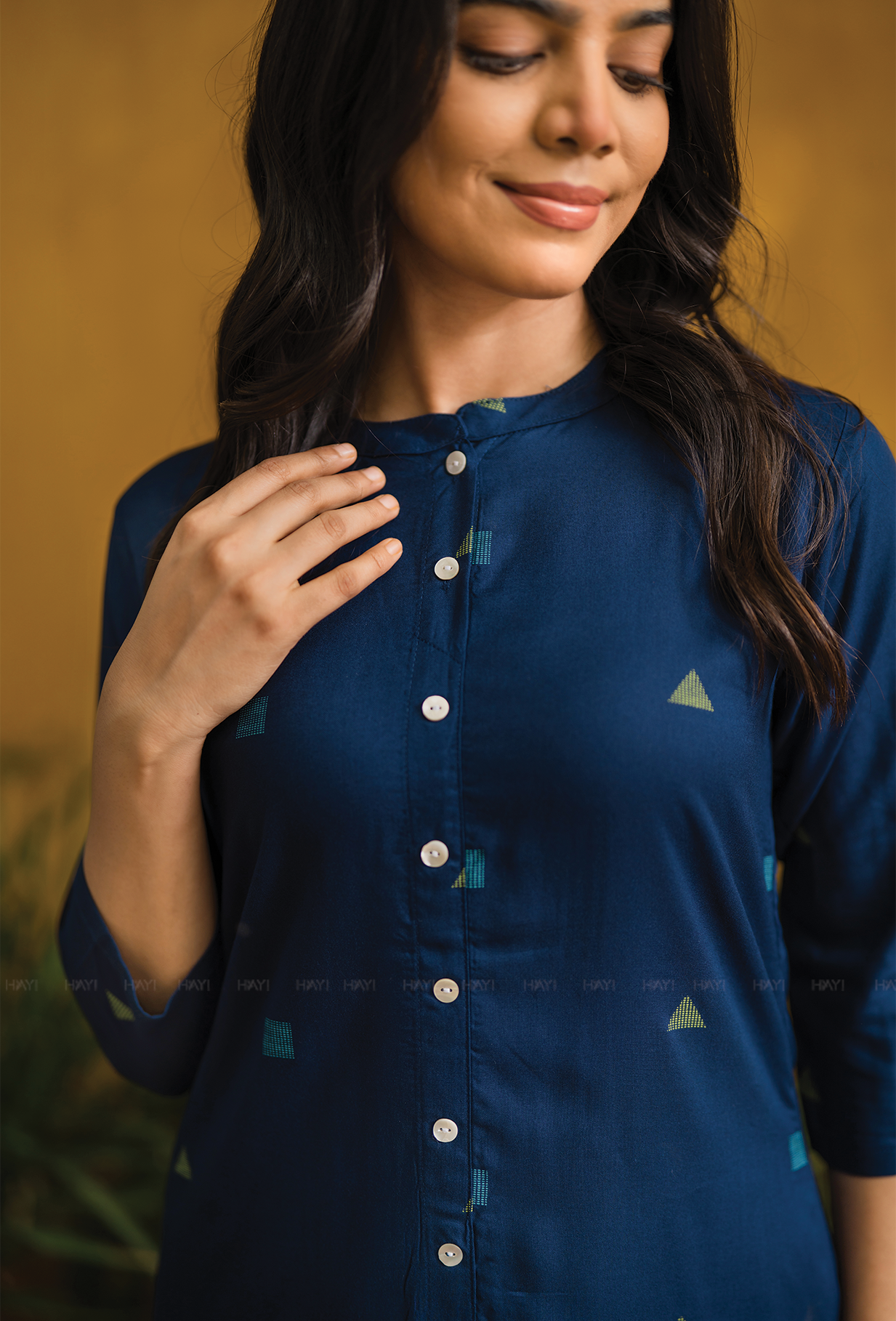 Revel Navy with Evening Glow printed Viscose Co-ords