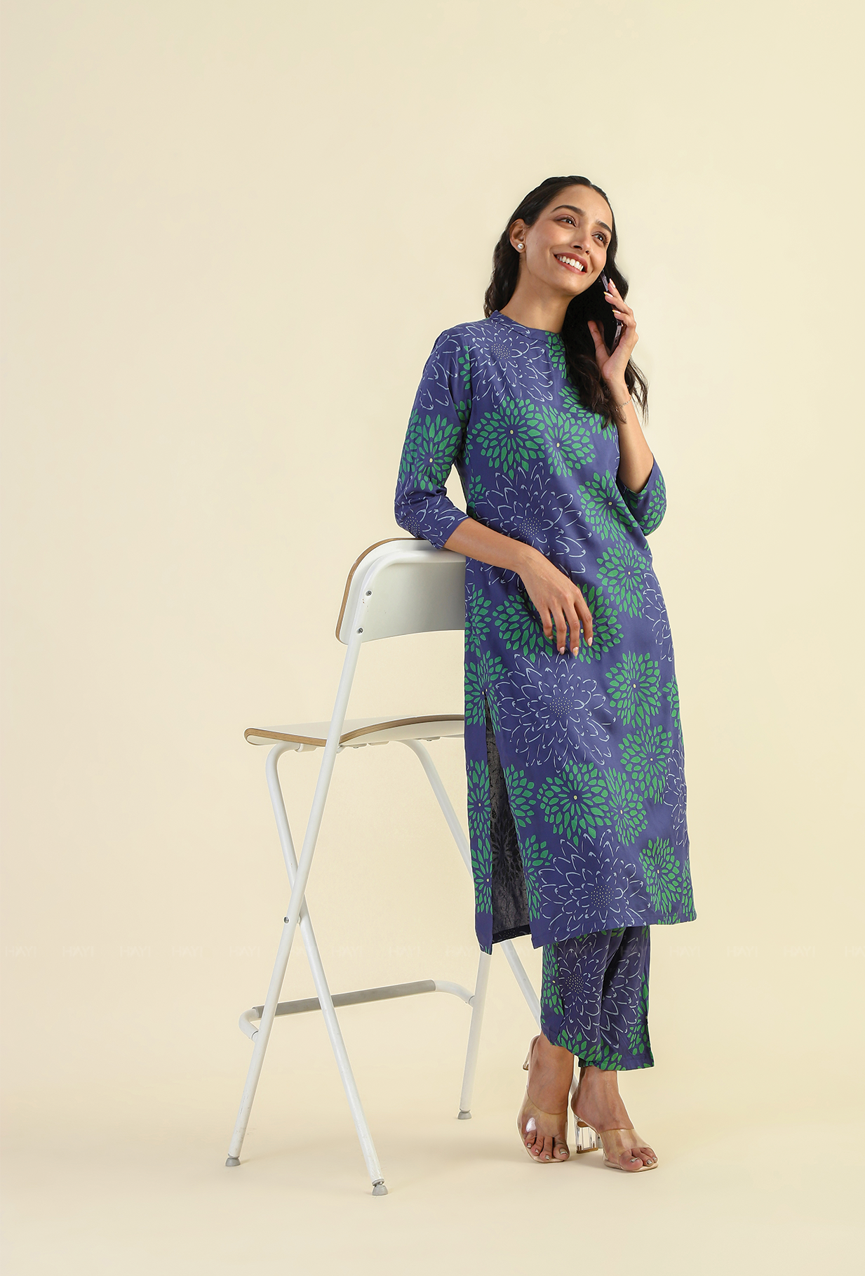 Indigo Muted Theory Viscose Printed Co-ords