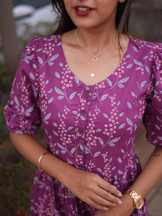 Bloom Theory Violet Printed Feeding and Maternity Wear