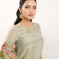 Prakruti Pastel Green Straight Suit Set with Printed shimmer tissue Dupatta