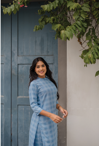 Untamed Blue with Nomadic Spirit printed Viscose Co-ords