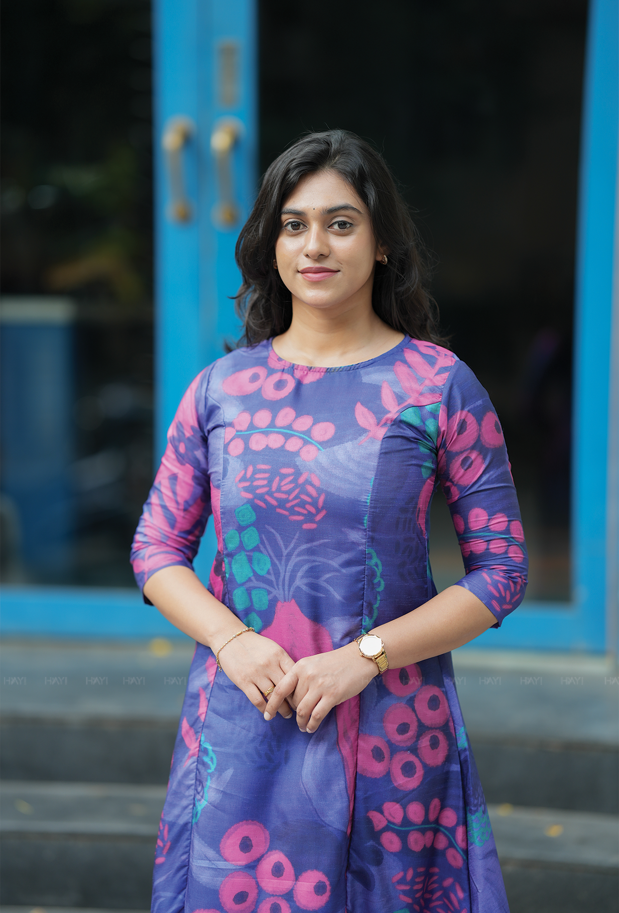 Lucid Violet with Orchid Cherry Silk Blend Co ord set