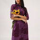 Tangy Plum with Nightshade Whisper printed Linen Blend Co ord set