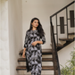 Checkmate Noir Black Viscose Co-ord with Geometric Print