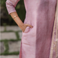 Mistyrose Pink printed 2 Piece Muslin Shimmer Butti Kurta with Dupatta
