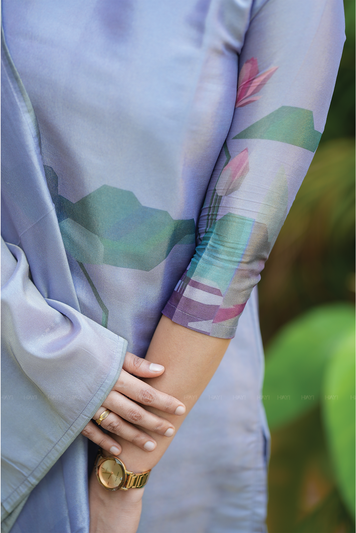 Lavender Lotus Alchemy printed 2 Piece Tissue Blend Kurta with Dupatta