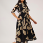 Spear Black with Charcoal Ink printed Lux Georgette dress