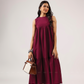Vin Rouge Sleeveless Wine Flared Dress