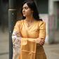 Swanira Yellow printed 2 Piece Jacquard Kurta with Dupatta