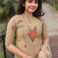 Lila Yellow printed 2 Piece Linen Shimmer Kurta with Dupatta