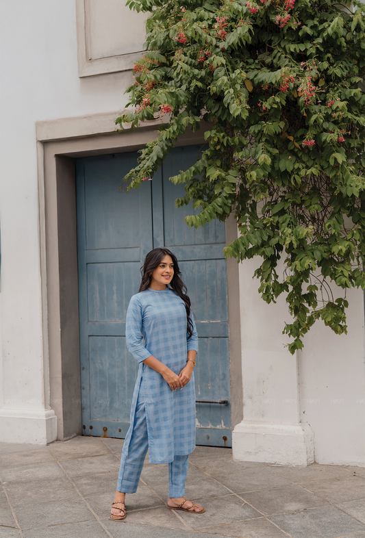 Untamed Blue with Nomadic Spirit printed Viscose Co-ords