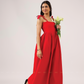Lover's Edit Red Spaghetti Dress With Back Smock