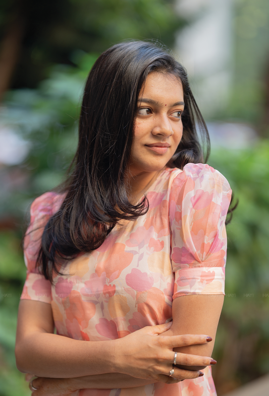 Sunveil Beige with Marigold Mist Organza kurta