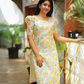 Opulence yellow with Sunlit Serenade floral printed Viscose Kurta