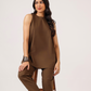 Matcha My Heart Brown Sleeveless Co-Ords