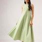 Skyfall Green Sleeveless Panel Dress