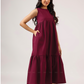 Vin Rouge Sleeveless Wine Flared Dress