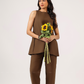 Matcha My Heart Brown Sleeveless Co-Ords