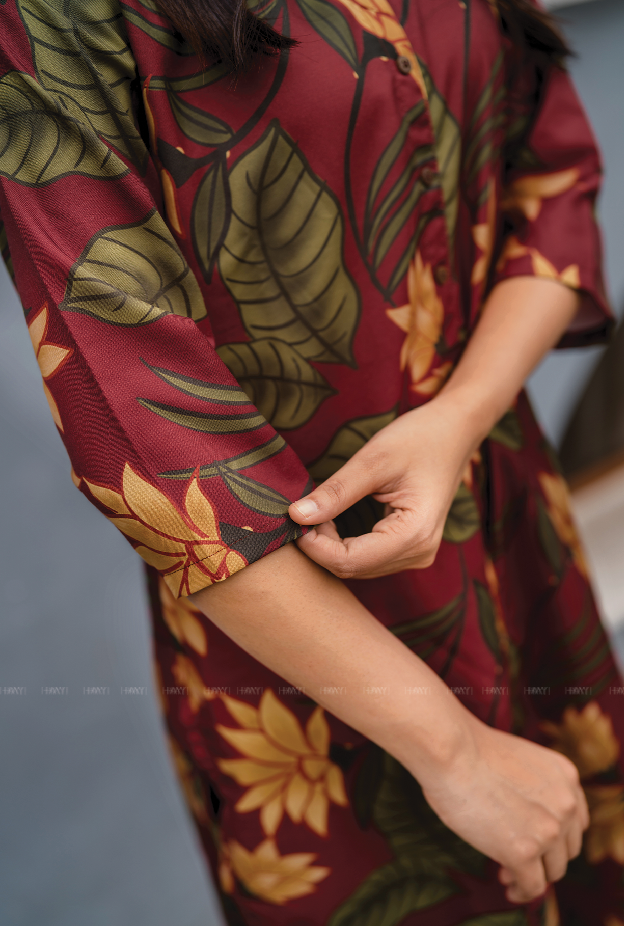 Terra Red with Earthy Boho floral printed Linen Blend Co-ords