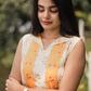 Sylan Yellow with Sunshine floral printed Linen Blend Kurta with Detachable 3/4th Sleeves