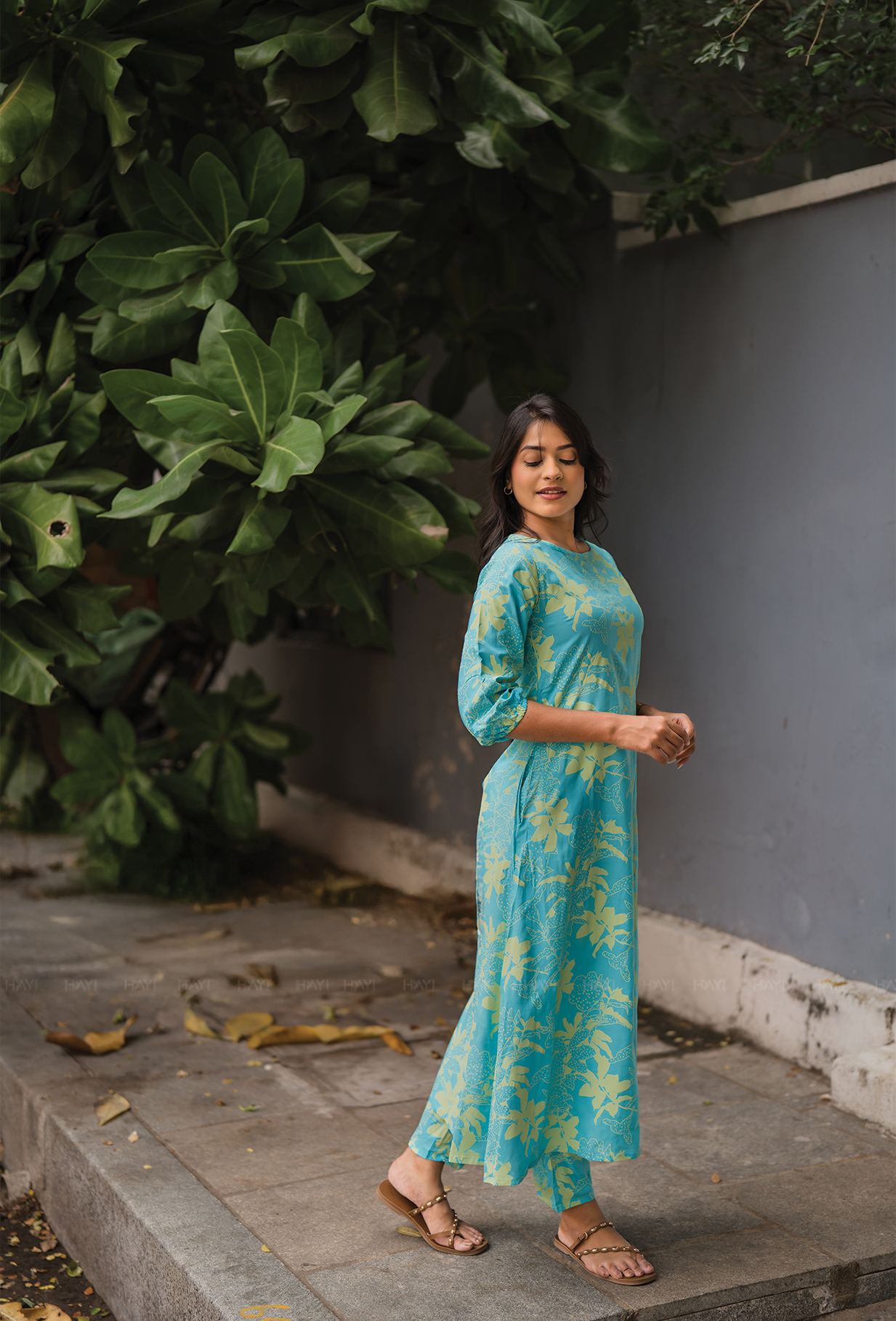 Seraphic Blue with Ethereal Blossom floral printed Viscose Co-ords