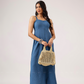 Rawelle Denim Blue Adjustable Strap Spaghetti With Back Smock