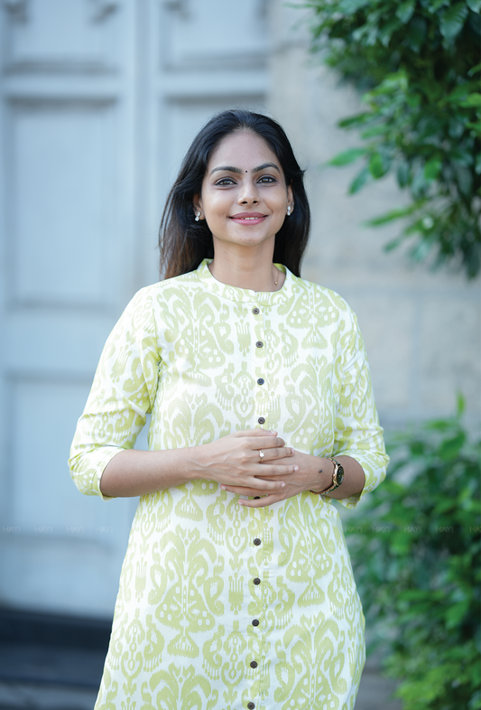 Tangerine Green with Citrus Purch printed Viscose Co Ords