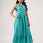 Lagoon Love Blue Helter Flared Dress With Smock