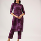 Tangy Plum with Nightshade Whisper printed Linen Blend Co ord set