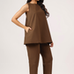 Matcha My Heart Brown Sleeveless Co-Ords