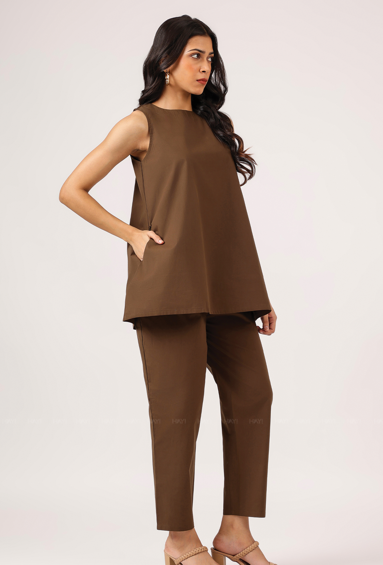 Matcha My Heart Brown Sleeveless Co-Ords