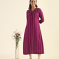 Plum Linear Striped Viscose Printed Dress