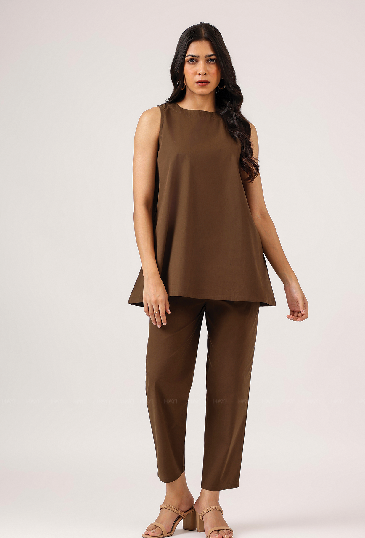 Matcha My Heart Brown Sleeveless Co-Ords