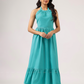 Lagoon Love Blue Helter Flared Dress With Smock
