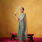Bhumi Sleeveless Green Flared Suit Set with Organza Dupatta