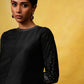 Andam Black Party Wear Suit Set with Hand embroidery