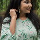 Green Leafy Leaves Viscose Printed Kurta