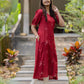 Happy Humming Red Printed Maternity wear and feeding dress