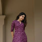 Plum Dalia Viscose Printed A-line Dress