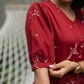 Happy Humming Red Printed Maternity wear and feeding dress