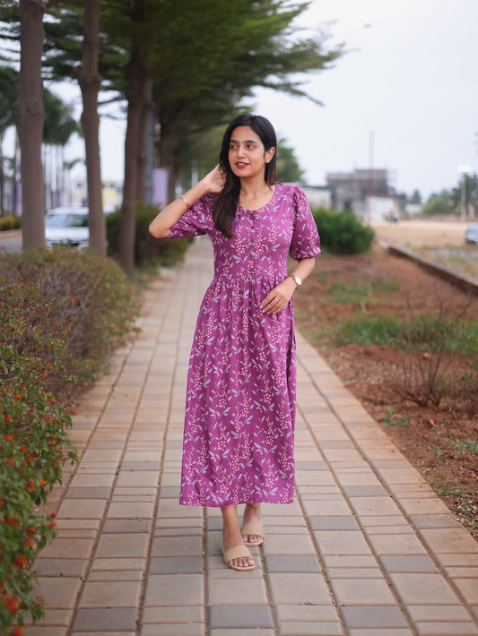 Bloom Theory Violet Printed Feeding and Maternity Wear