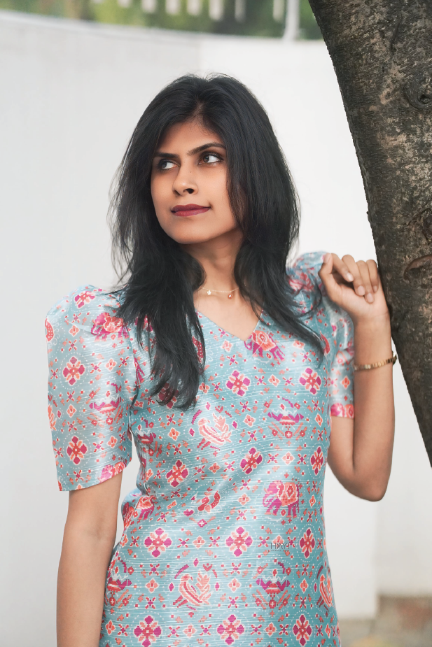 Blue Sapphire Silk Slub Kurta