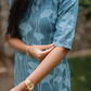Coral Blue Island Viscose Printed Kurta